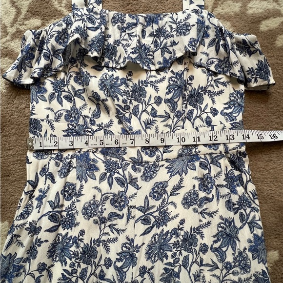 LOFT Trellis Garden Floral Sleeveless Wide Leg Jumpsuit size 0 - Picture 11 of 17